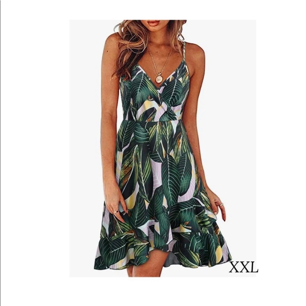 ULTRANICE Womens Summer Floral Wrap V Neck